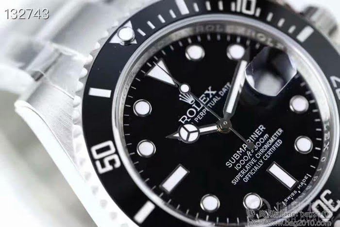 ROLEX勞力士 潛艇潛航者系列 116610綠水鬼 綠鬼v8版 原裝瑞士2836自動機械機芯 冰藍色超亮夜光 超強防水 高檔男士腕表  wssb4759